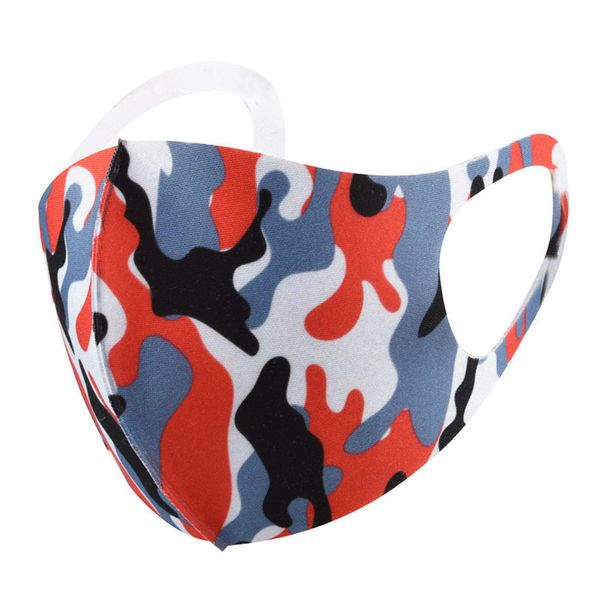 

printed fashion reusable designer mask face mask, cartoon camouflage custom ice silk sunscreen dustproof and breath