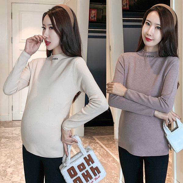 

pregnant women's sweaters fall and winter fashion with on top, White