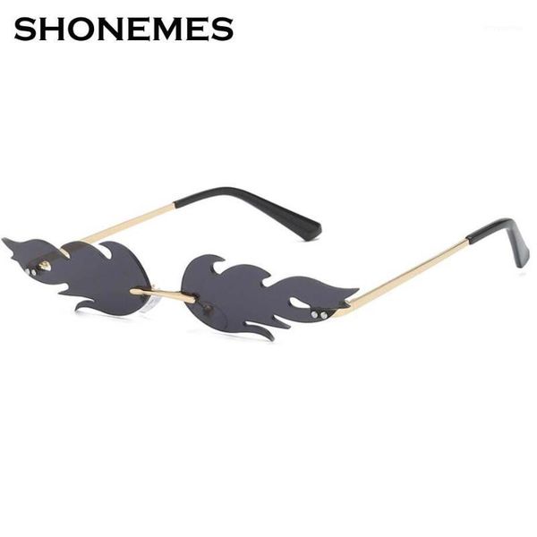 

new flame sunglasses women design rimless street wear rectangle shades female narrow eyewear1, White;black