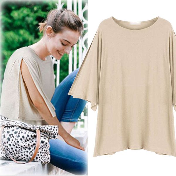 

wind summer round neck batman t-shirt bottoming shirt for women, Black;gray