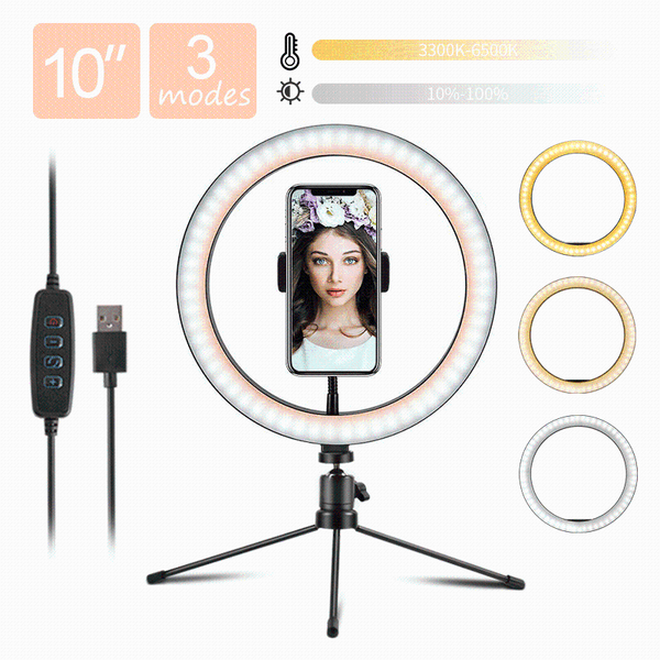 

10 inchs led ring light with stand adjustable youtube live video tripod pgraphics lighting fill light selfie ring lamp