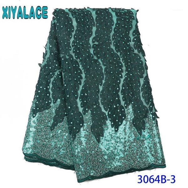 

ribbon nigerian lace fabric 2021 sequin french mesh tulle laces with sequins for women ks3064b1, Pink;blue
