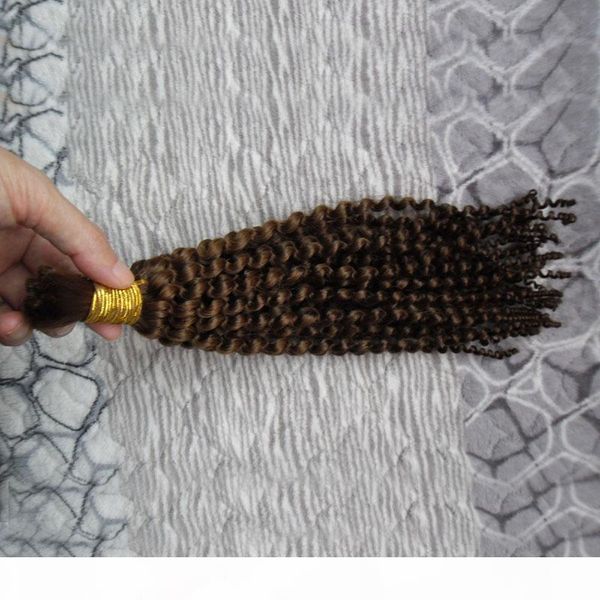 

4b4c mongolian afro kinky curly bulk 100g no weft human hair bundles mongolian kinky curly bulk hair, Black