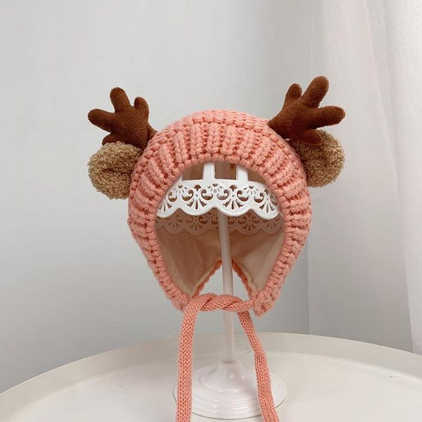 

autumn winter fawn cotton thicken knitted hat warm hat skullies cap beanie for kids boy and girl 11
