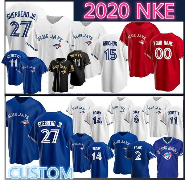 

custom vladimir guerrero jr.toronto 8 biggio baseball jersey george bell joe carter roberto alomar justin smoak morris martin donaldson 4xl, Blue;black