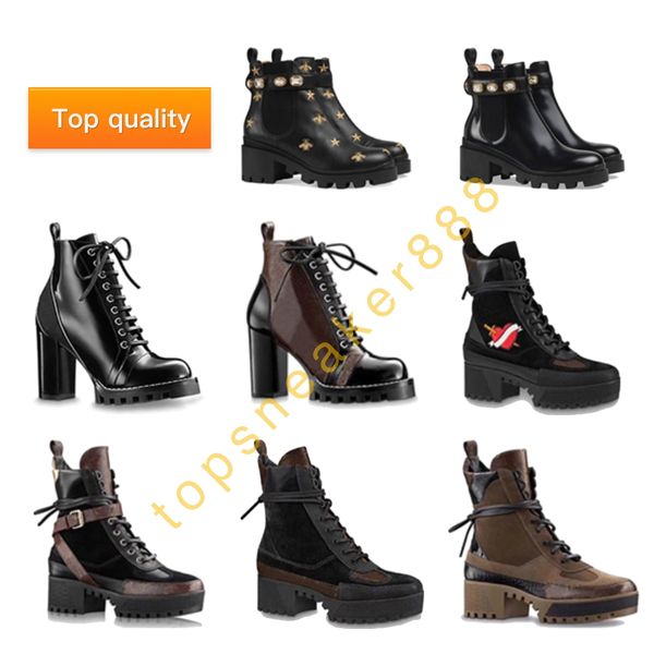 

martin bottes women boots laureate love womens black real leather medal coarse non-slip winter shoes size us5-11