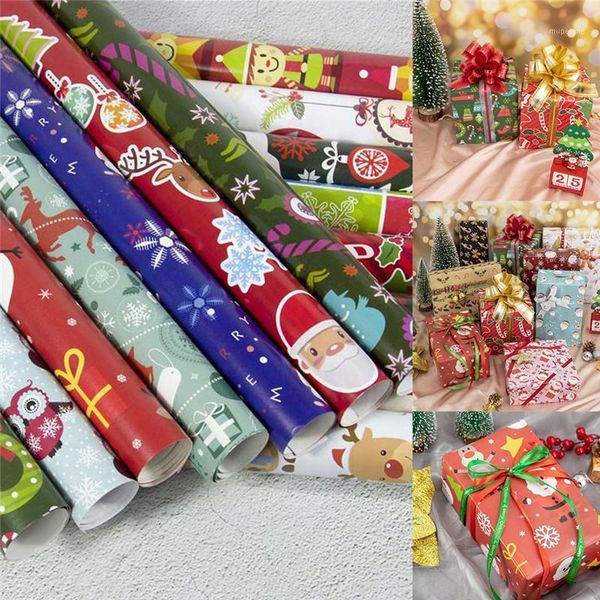 

gift wrap 3pc 6 different christmas decoration box wrapping paper diy handmade festival candy gifts packages 75x52cm @51