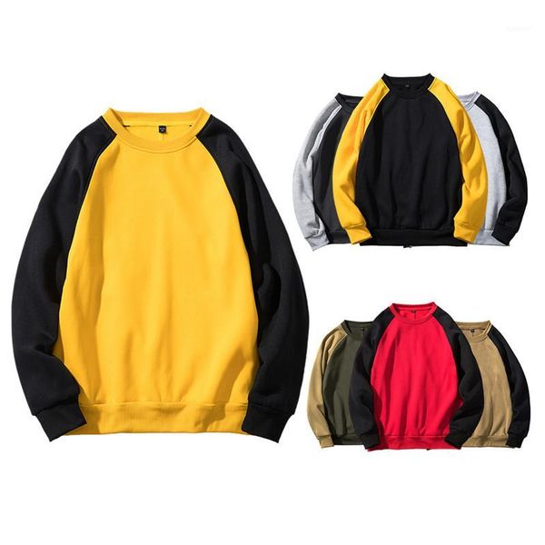 

men's sweatshirt 2019 new men's round neck sweatshirt fashion europe and america stitching color1, Black