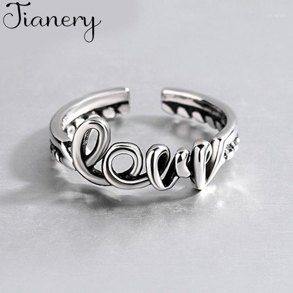 

wedding rings fashion retro woven "love" letter thai silver color twist rope adjustable ring for women men1, Slivery;golden