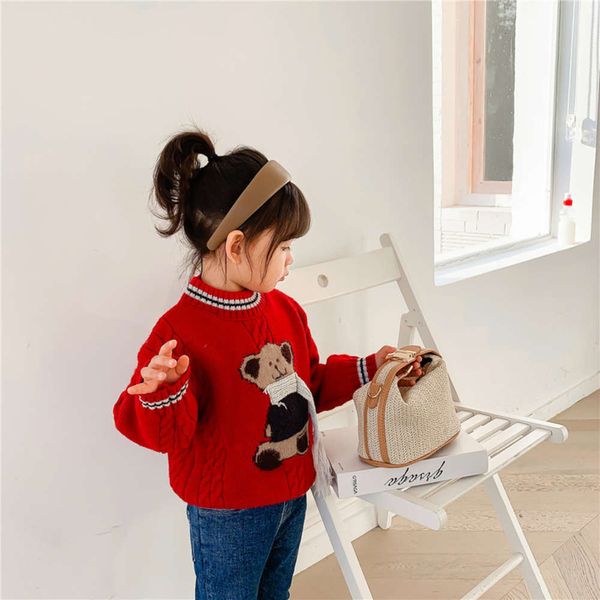 

girls' autumn and winter 2020 new cute pullover korean stereo fashion sweater children's wear, Blue