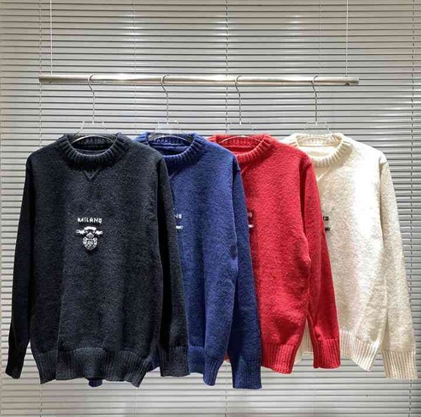 

sweaters women's autumn designer paris fashion women's sweater high-end thickened wool warm comfort soft cow head p letter color s, White;black