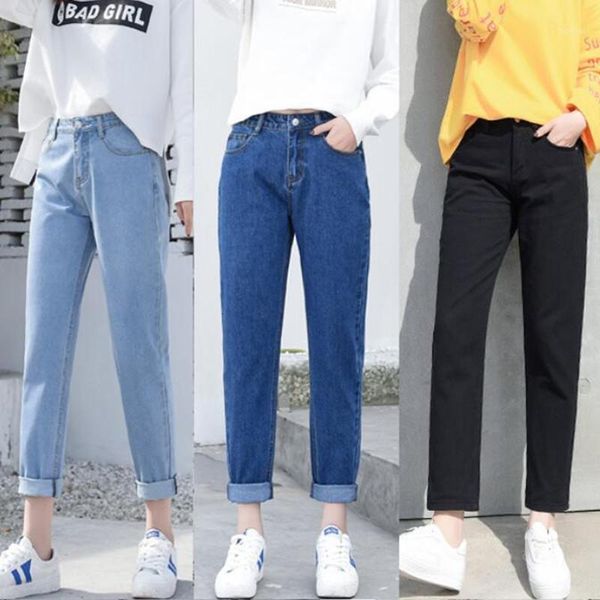 

harem jeans denim pants trousers for women fashion loose vintage mom jeans boyfriend korean high waist ladies plus size1, Blue