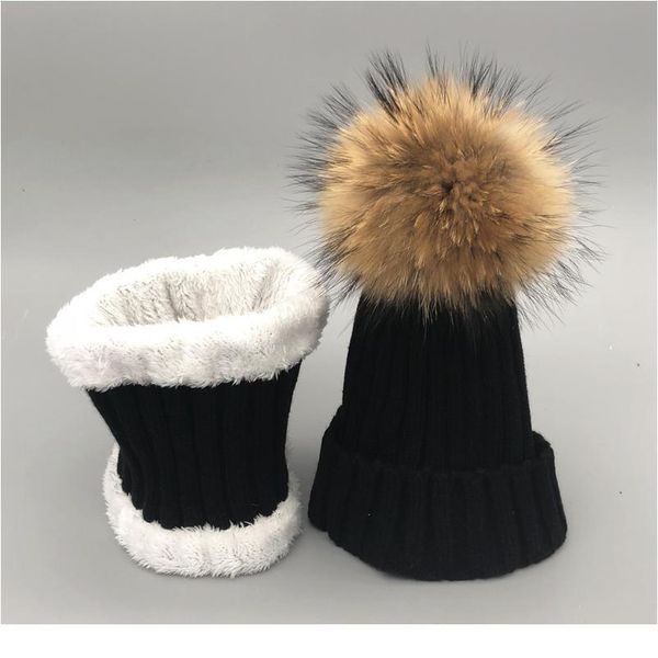 

2020 winter hat for women girl knitted hat keep warm beanies with natural fur pom pom hat wom jlluqb