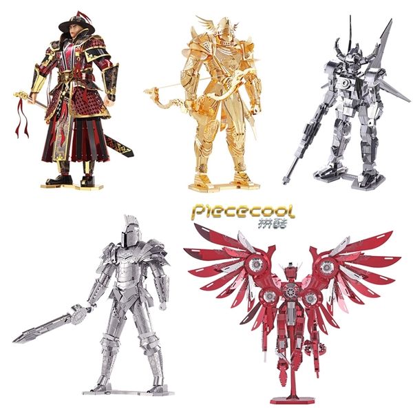 

piececool 3d metal puzzles knight models black knight red thunder diy assemble model kits diy 3d laser cut model puzzle toys y200413