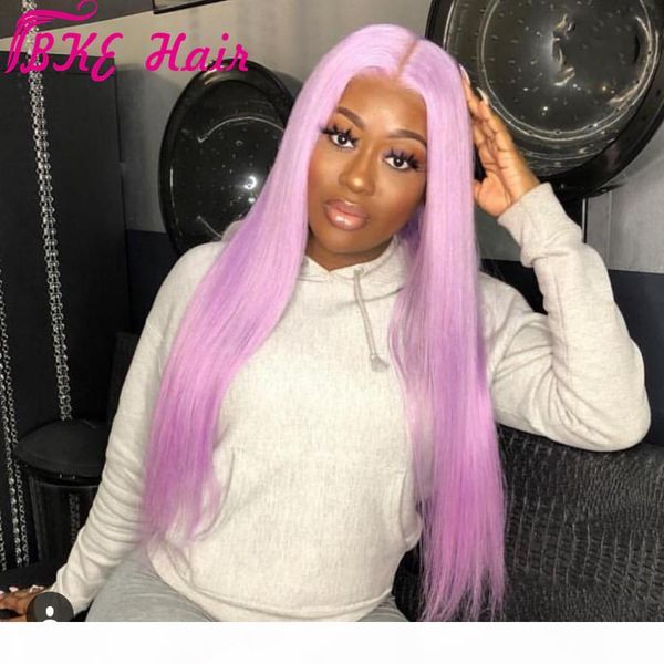 

long straight middle part wig for women purple black white pink orange gray hair heat resistant synthetic lace front wigs