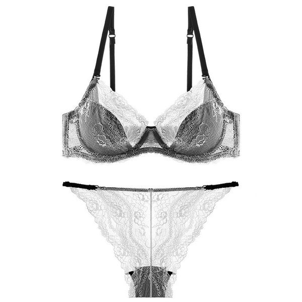 

women underwear lingerie set lace push up bra and panty sets bow comfortable brassiere adjustable deep v transparent bras, Red;black