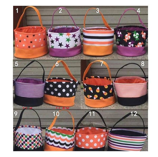 

halloween candy basket bag polka dot hand bag storage bags put eggs storage sacks print bucket bags desk bask wmthxb my_home2010