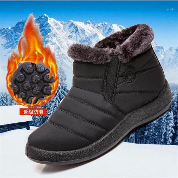 

boots big size winter women shoes waterproof ankle for woman fashion snow female set of feet cotton shoes1, Black