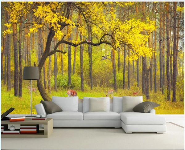 

3d wallpaper custom p beautiful scenery forest woods tree-lined trail home decor living room 3d wall murals wallpaper for walls 3 d