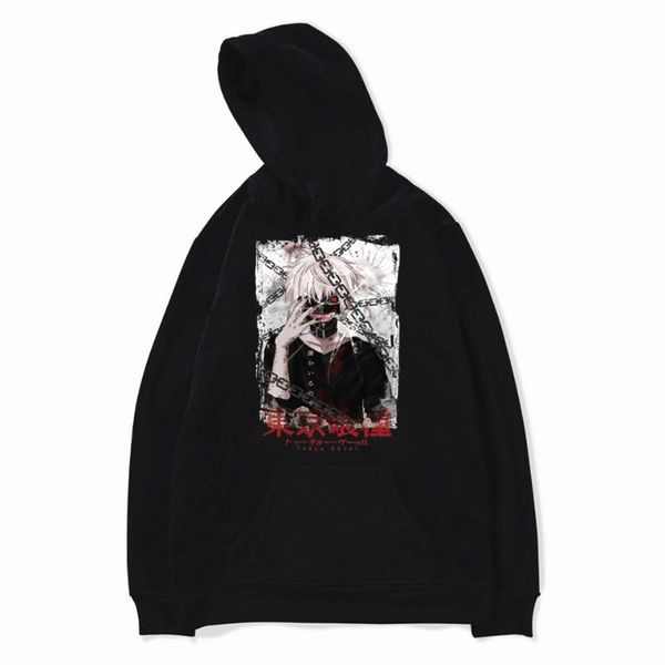 

asian size japanese anime tokyo ghoul hooded boys hoodies sweatshirts fashion for men and women classic mwt090, Black