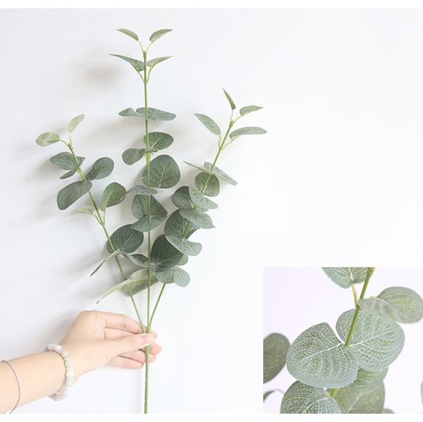 

искусственные листья ветвь ретро зеленый шелковый эвкалиптовый лист для домашнего декора свадебные растения искусственной ткани лиственницы
