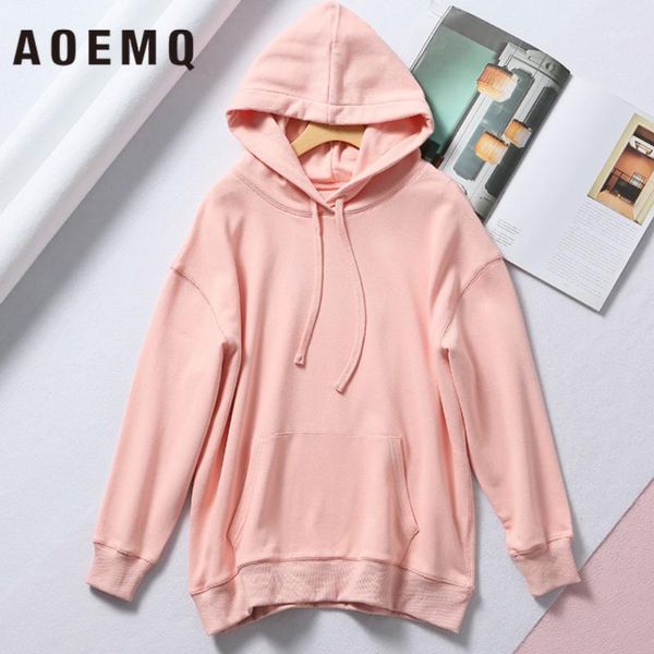 

aoemq fashion sweatshirts 4 solid colors wide pockets convenience sweatshirts with hoodies streetwear pullovers women clothing1, Black
