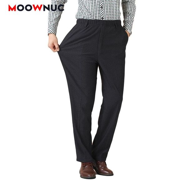 

men's pants sweatpants long fashion trouser business casual suit for men fit male solid thick hombre 2021 autumn spring moownuc, Black