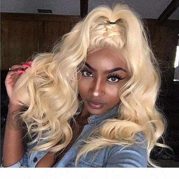 

613 honey blonde full lace human hair wig colored remy brazilian body wave glueless full lace wigs for women any part, Black;brown