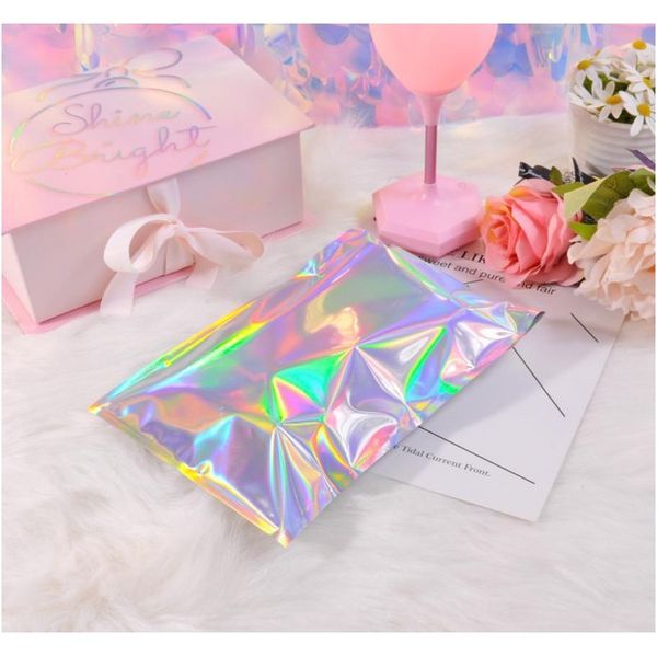 

laser color aluminum foil self adhesive retail bag candy cookies mylar foil packing pouch for grocery crafts packa jllbgo sinabag