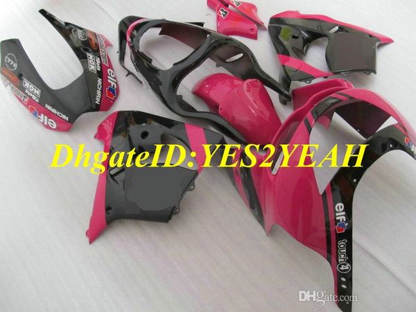 Custom Motorcycle Fairing Kit para Kawasaki Ninja ZX9R 98 99 ZX 9R 1998 1999 ABS Pink Black Feeterings Set + Presentes KC07