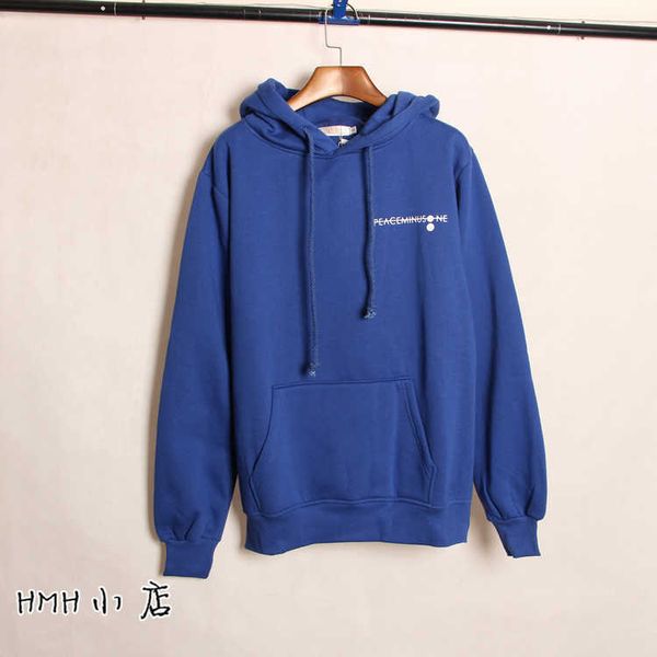 

men's hoodies gd quan zhilong ins same blue hooded pmo plush printed sweater men's women's spring and autumn tide casual clot, Black