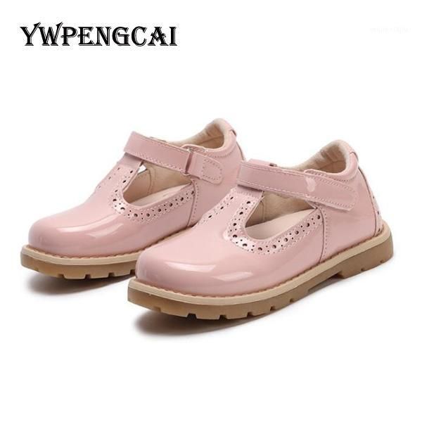 

flat shoes girls princess patent leather solid colors soft rubber pu party dance girls1, Black;grey