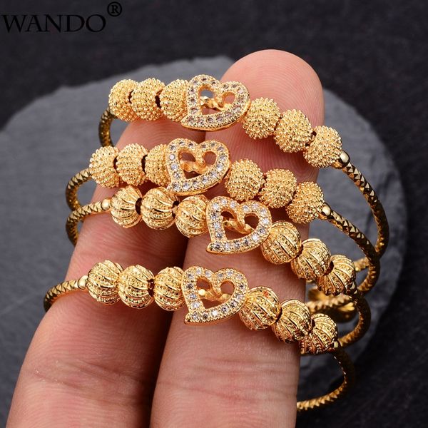 

wando 4pcs/lot baby bangles gold color ethiopian kids exquisite bracelet/bangle trendy african arab ramadan children's jewelry 201211, Black
