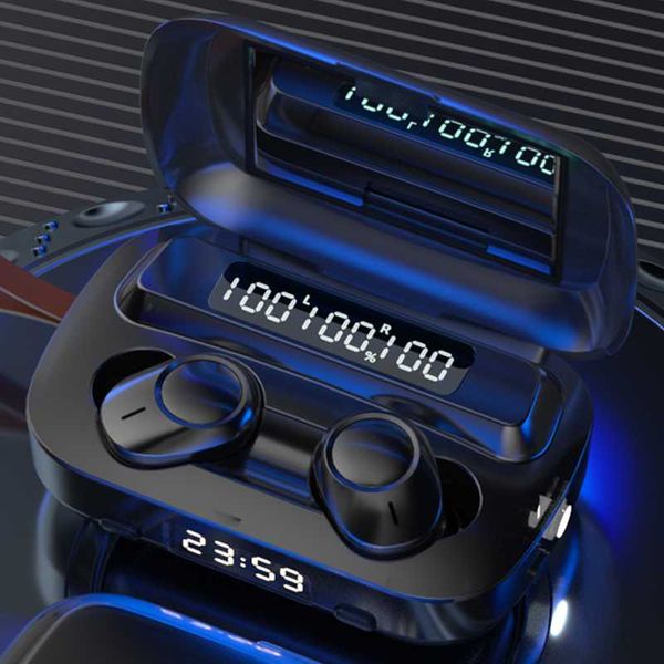 

tuo he bluetooth 5.1 earphones tws wireless headsets 9d strong bass waterproof hifi earbuds with led clock 2000mah