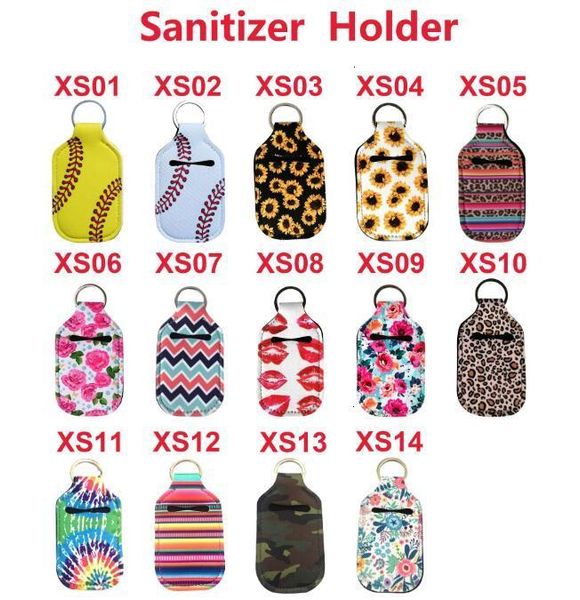 

keychain 20pcs sanitizer 10colors neoprene 30ml hand mini bottle cover white color rectangle shape chapstick holderphbq