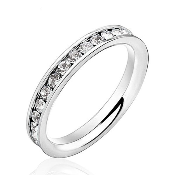 

yizhan ring gifts jewelry womens 316l stainless steel 1ct rings eternity ring accessories for wedding & events (silveren si0189), Slivery;golden