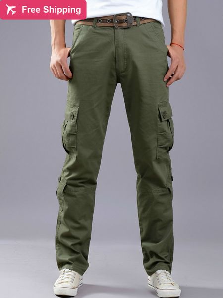 

men's carrying tactical trousers for army men camouflage man's pockets in a straight line easy washing overalls, Black