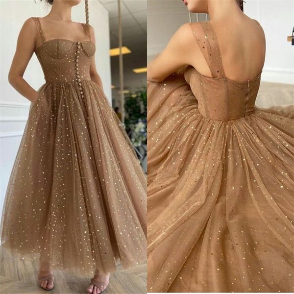 Audrey Hepburn Glitter Vestidos Noite Elegante Sleeveless Spaghetti Strap Star Sequin Bling Chiffon Formal Vestidos Homecoming Robe de Soirée