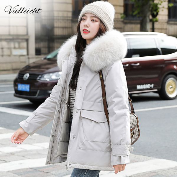 

vielleicht new winter parkas hooded coat women fashion jackets winter warm woman clothing casual jacket coat 201029, Black