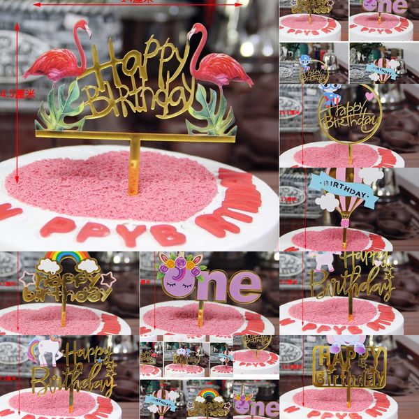 

factory outletpqwicake letter card insert pole acrylic happy birthday er stamping party diy decoration cake supp ozypp