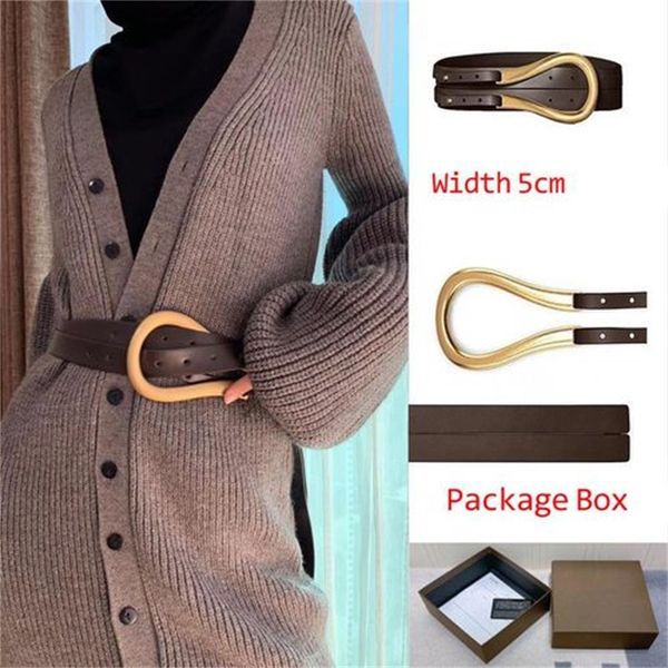 

large horseshoe buckle belt net hongbo main recommendation autumn and winter big u-shaped cowhide belt for coat shows thin waist cover, Black;brown