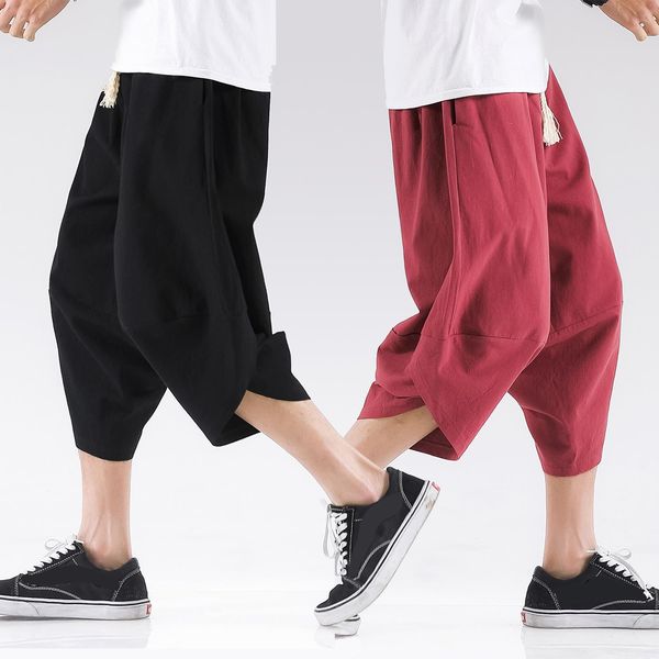 

cross-pants oversized men pants casual joggers summer loose punk pants hip hop streetwear vintage men trousers mens clothing, Black