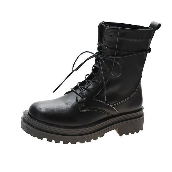 

women boots 2020 winter martin boots flat comfortable casual women's, Black