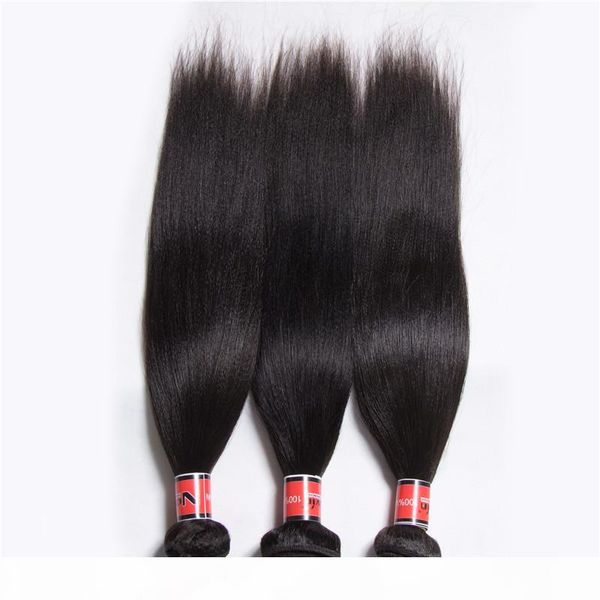 

2017 new arrival brazilian yaki straight virgin hair 3pcs lot natural color,unprocessed indian hair extensions human hair weaves, Black