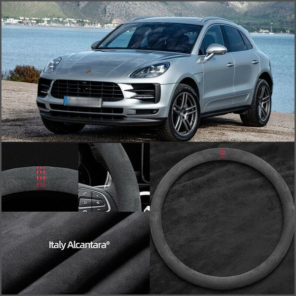 

38cm non-slip black alcantara suede car steering wheel cover for porsche cayman