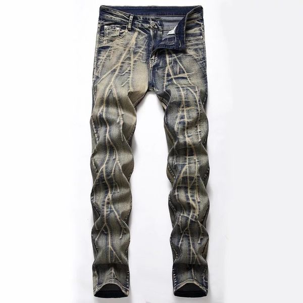 

young men's slim elastic homme fashion causal plus size 42 ny jeans men, Blue
