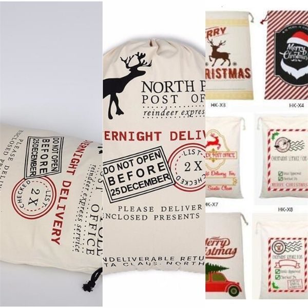 

claus new fashionp8i5bag canvas monogrammable santa drawstring large with reindeers, monogramable christmas gifts sack b