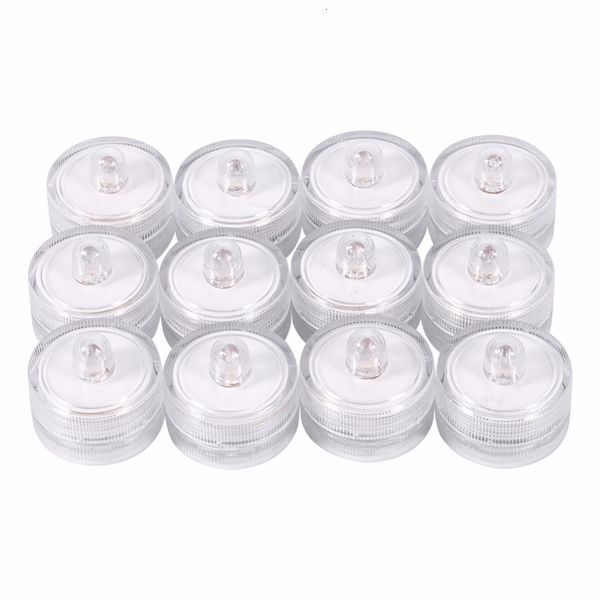 

tea new 10pcs waterproof round submersible led electronic candle light for wedding party christmas valentine decoration
