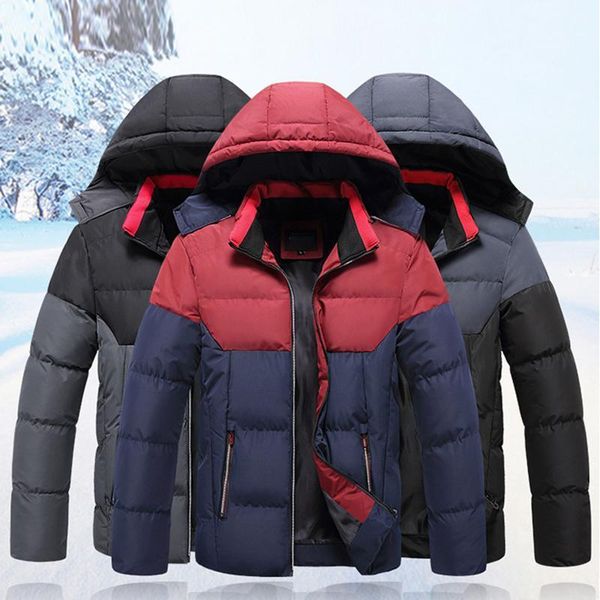 

winter jacket men hoodied parka patchwork warm softshell for windproof soft coat shell thicken zipper plus size 4xl mens jackets1, Black