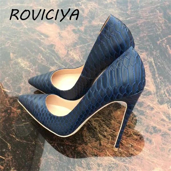 

dress shoes blue 12cm high heel stiletto shallow pointed toe single party nightclub women's yg029 roviciya, Black